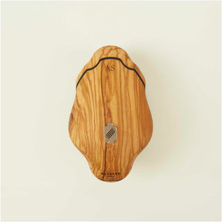 Body brush for normal skin with olive wood handle and personalized [engraving] of initials